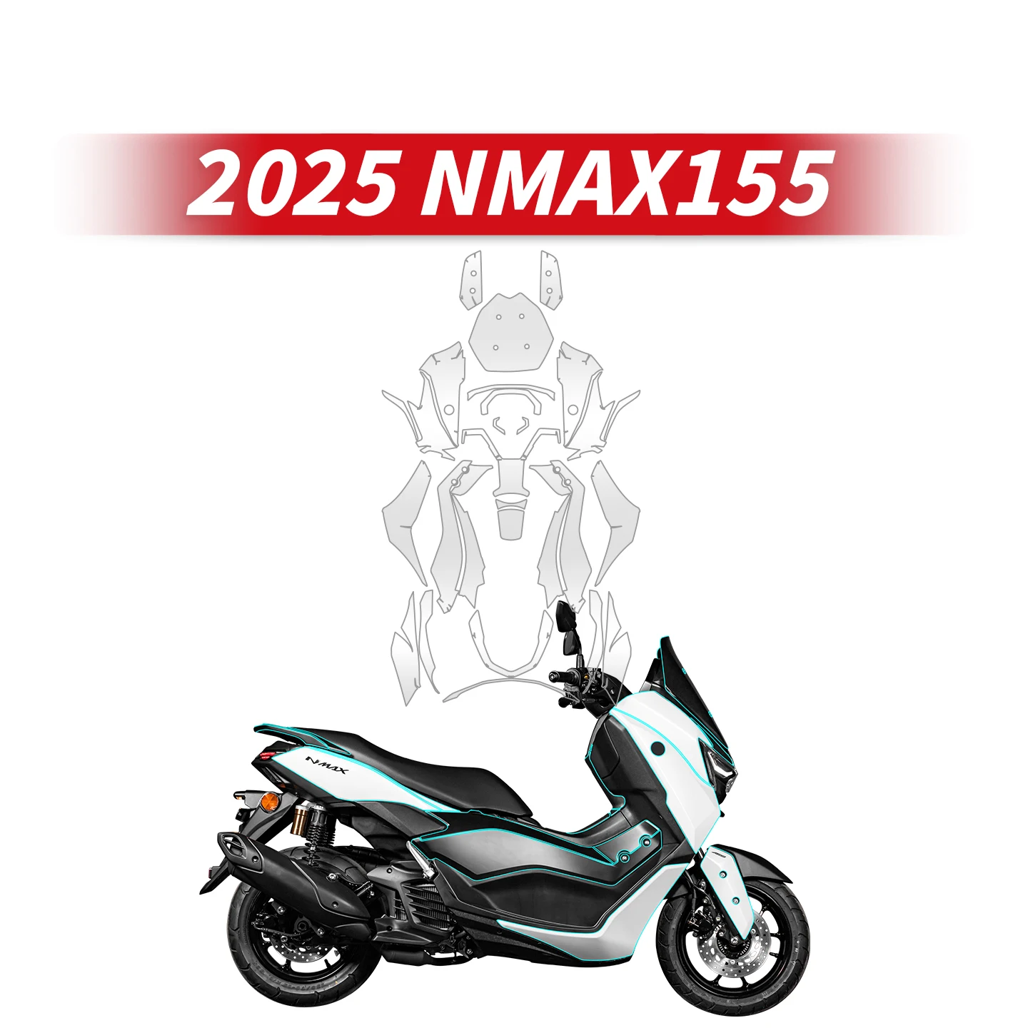 

For YAMAHA NMAX155 2025 Motorcycle Full Body Transparent Protective Film Kits Of Bike Accessories Protection Stickers Decals