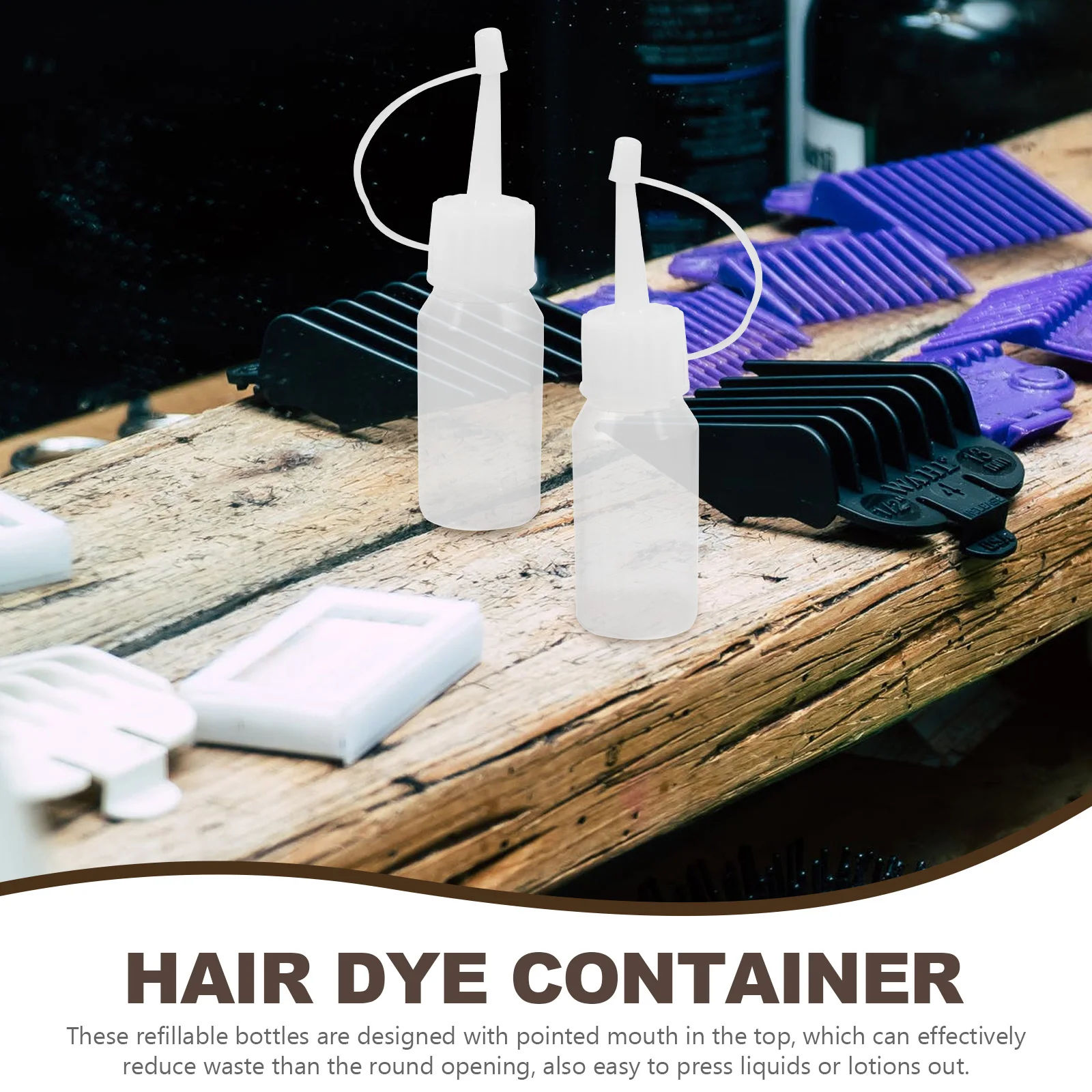 

12pcs Hair Dye Applicator Bottle Refillable Pointed Mouth Hair Coloring Container Durable Pe Material Easy Press Dispenser