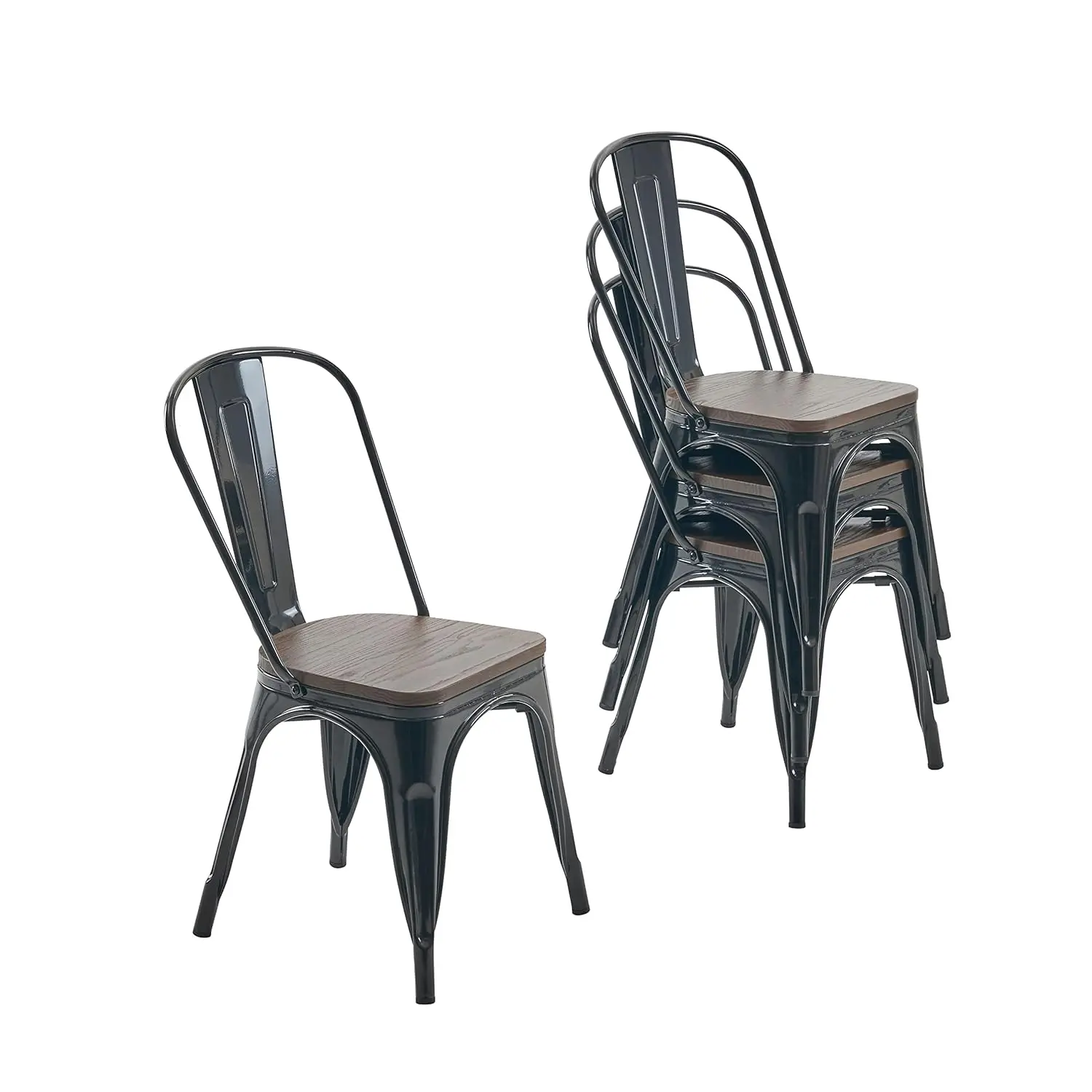 

Metal Dining Chair Farmhouse Tolix Style for Kitchen Dining Room Café Restaurant Bistro Patio, 18 Inch, Stackable,, Customized