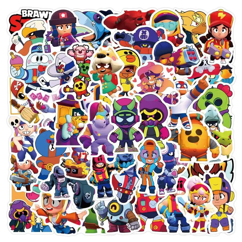 New Brawl Star Game Cute Cartoon Character Decoration Laptop Computer Refrigerator Water Cup Waterproof Originality Sticker Gift