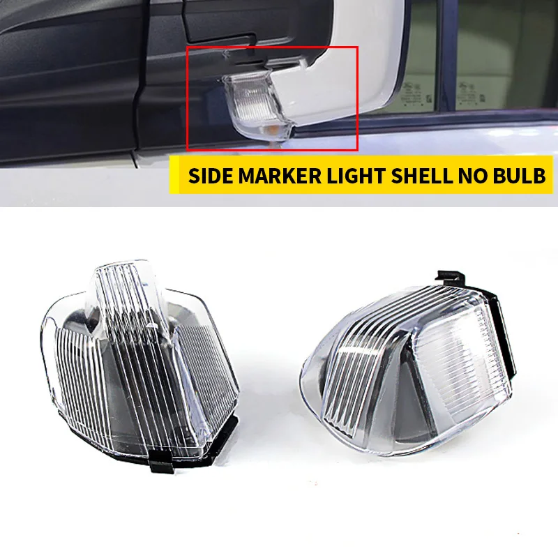 2Pcs Clear Rearview Mirror Indicator Lens Left & Right For Ford Transit Custom 2013-2019 Tourneo 2012-2020 No Light