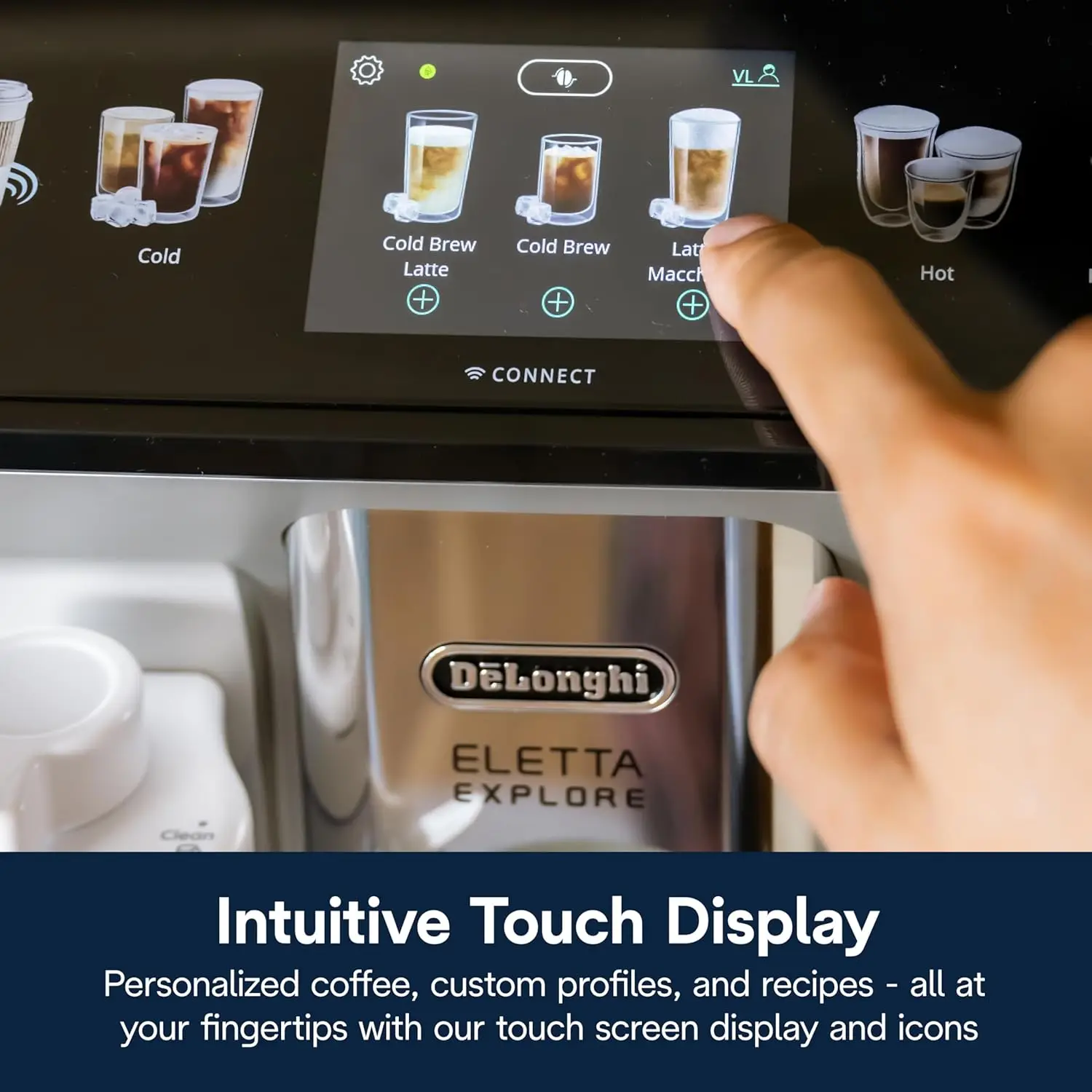 De'Longhi Eletta Explore Espresso Machine withCold Brew,Automatic Hot Cold Milk Frother for 50+One Touch Recipes,Built-inGrinder