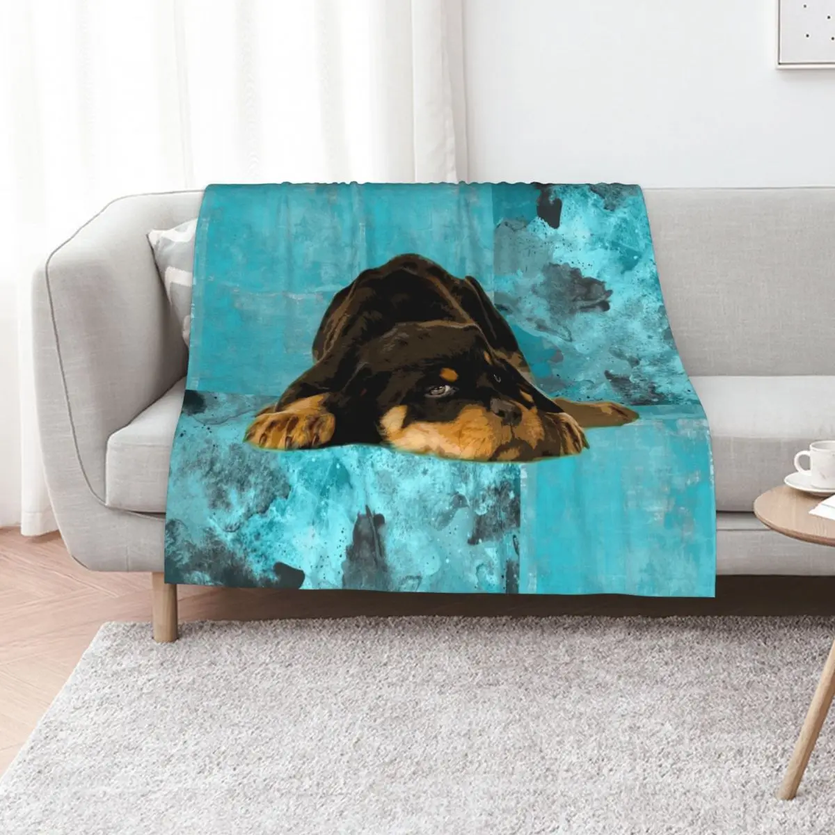 Rottweiler- Metzgerhund Puppy Throw Blanket Beautifuls Decorative Beds Luxury Brand For Sofa Thin Kid'S Quilt Blankets