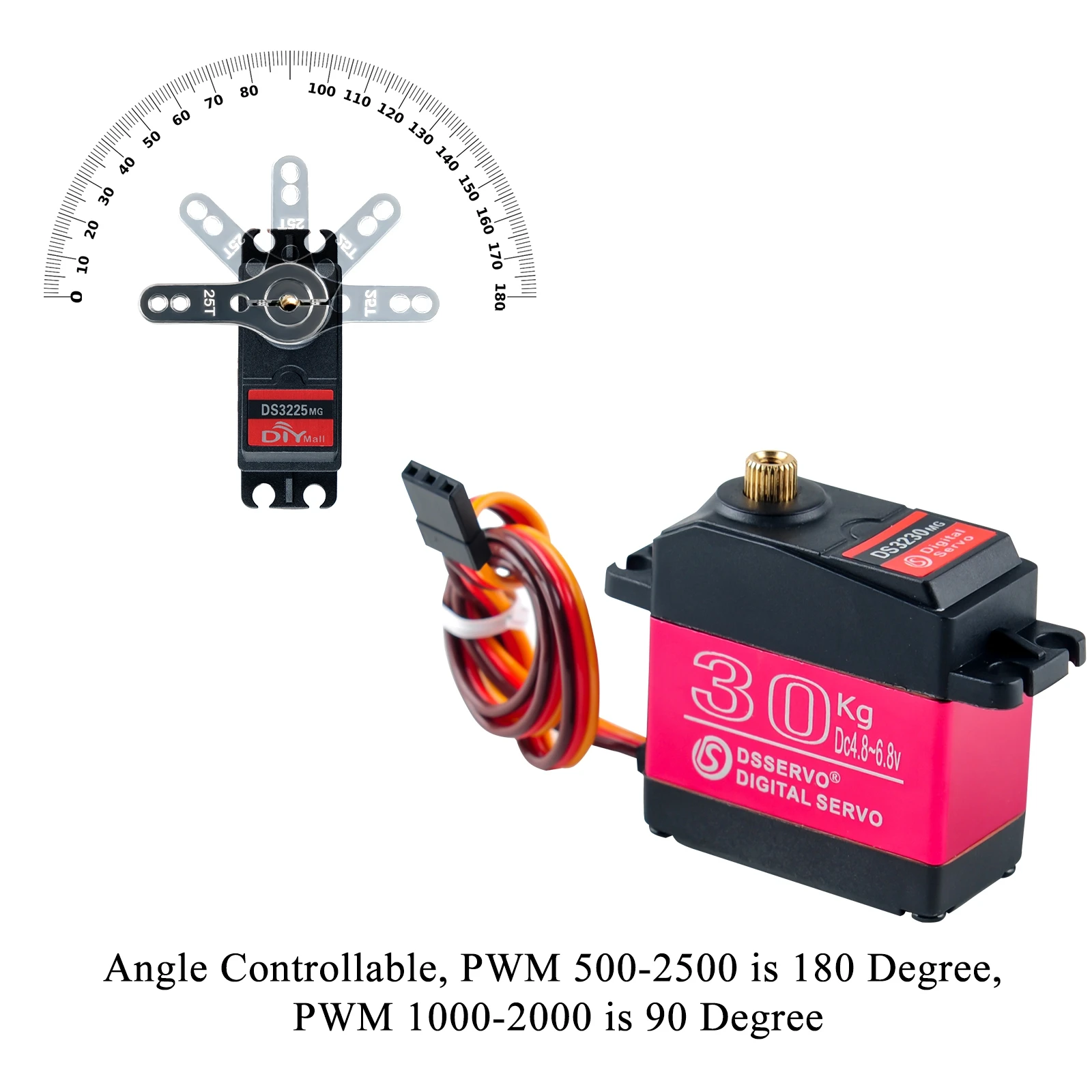 Imagem -03 - Servo Digital de Alto Torque Impermeável e Durável Vem com o Braço Servo 25t para 180 Graus Ds3230 30kg 6v Pcs