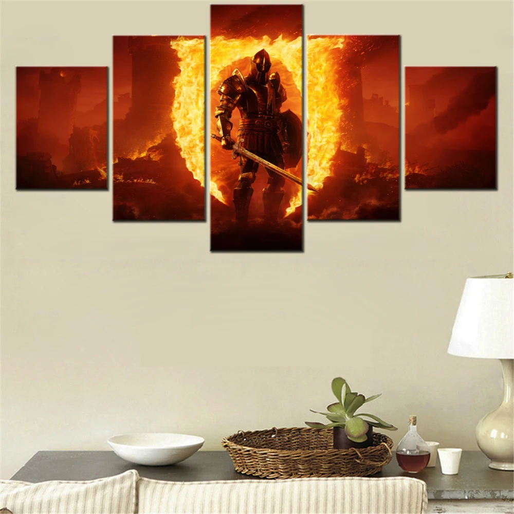 

5 Pieces Canvas Wall Arts Poster Paitning Games The Elder Scrolls IV Remastered Wallpaper Home Decor Picture Printing Artwork