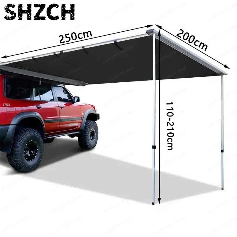 1.6x2.5M  Car Side Awning Roof Retractable Canopy Car Side Account External Waterproof Sunshade for Outdoor Off-Road Expansion