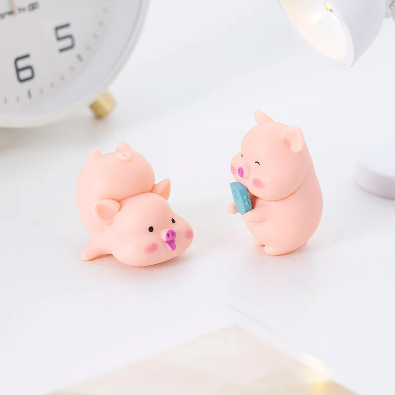 أنيمي الخنزير البري خنزير نموذج مزرعة الحيوان خنزير الأسرة مجموعة التماثيل عمل الشكل ألعاب تعليمية للسيارة ديكور المنزل