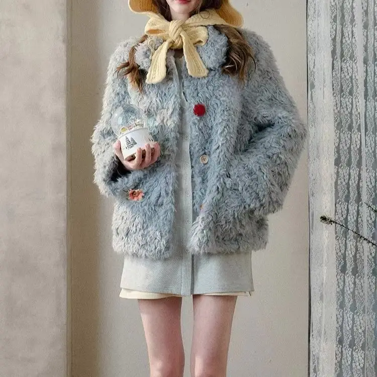 

2025 New Autumn and Winter Thickened Coat Lamb Environmentally Friendly Fashion Casual Coat