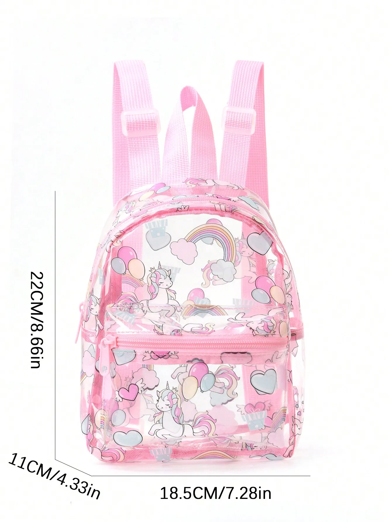 1 Pc Summer Cute Cartoon Unicorn Transparent Backpack For Girls Kindergarten School Trip Vacation Holiday Gift