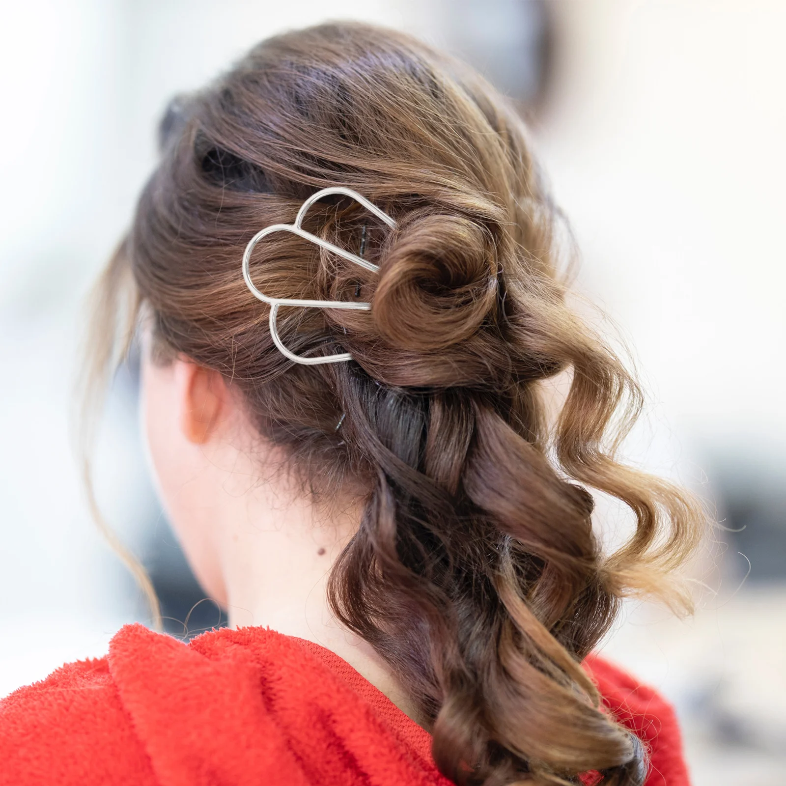 

3pcs Metal Fork: U-Shaped French Hair Pin For Women Vintage Hair Styling Tool Bridal Updo Bun Comb - Decorative Side Clip