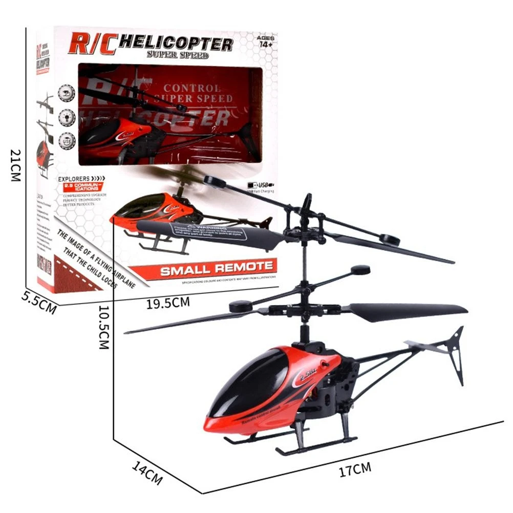 Remote Control Helicopter with Lights 2 Channel USB Charging Mini RC Helicopter for Outdoor or Indoor One Click Take off Landing