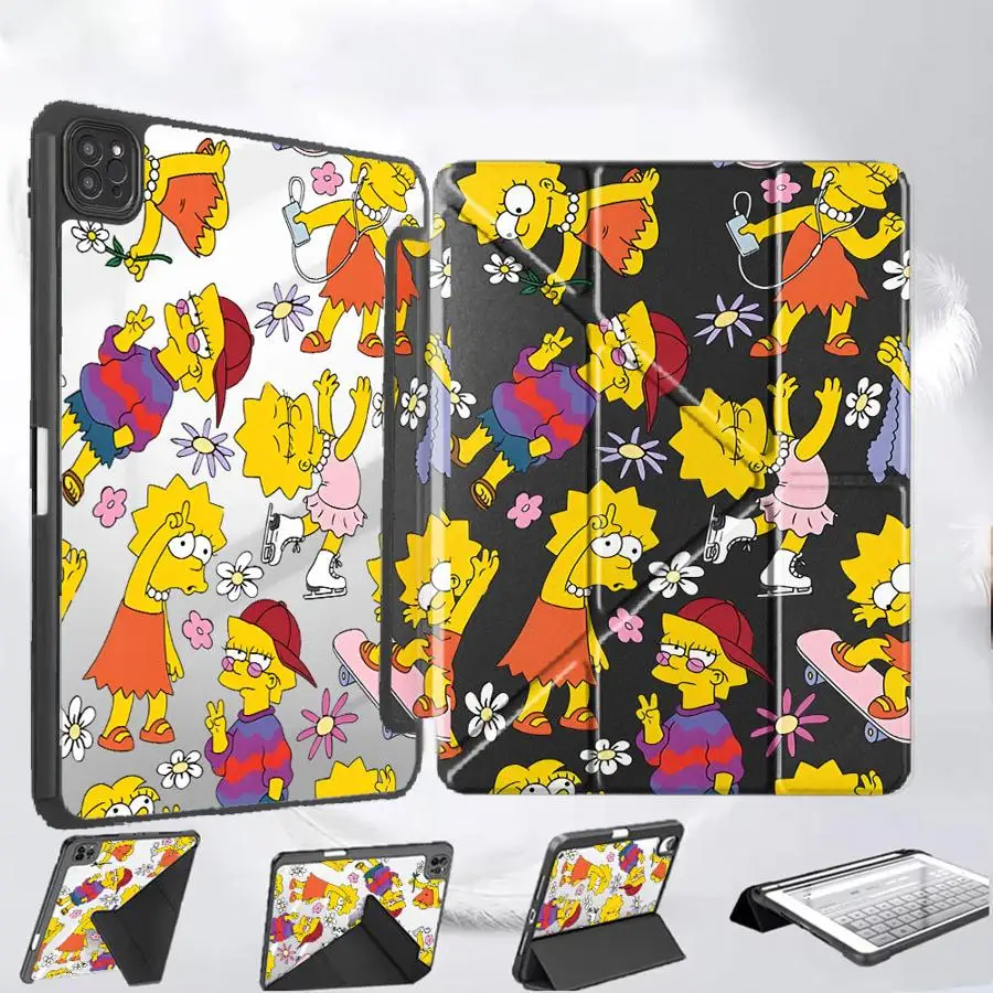 

Чехол-подставка S-Simpsons для планшетов iPad Air 4, 5, M3, M2, M4, 11 дюймов, Pro 11-го, 10-го, 9-го, 8-го, 7-го поколений, 12.9 дюймов Pro 2025, Mini 6, 7