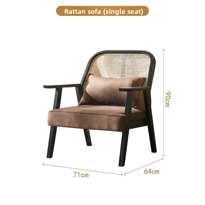 Medieval solid wood soft bag back chair, quiet wind sofa chair, restaurant dining chair