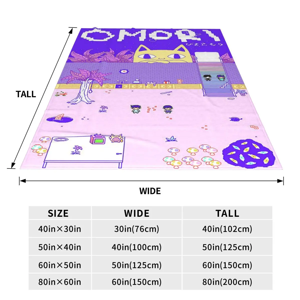 Omori Game Blanket Soft Warm Flannel Throw Blanket Bedding for Bed Travel Home Couch