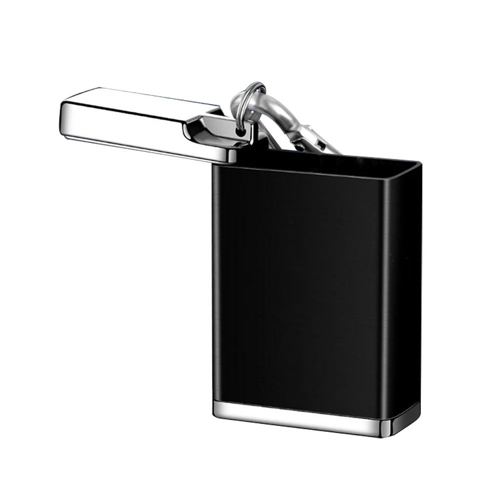 

1pc Portable Mini Rectangle Ashtray Keychain Metal Ash Box Travel Cigarette Holder Outdoor Zinc Alloy Ash Case Car Use Hanging