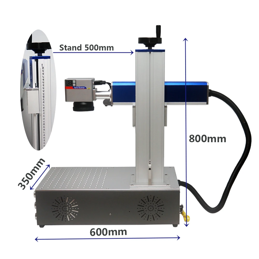 50W Raycus Fiber Laser Marking Machine Cutting Steel Laser Machine With Rotary Axis For Metal Gold Silver Jewelry Engraving