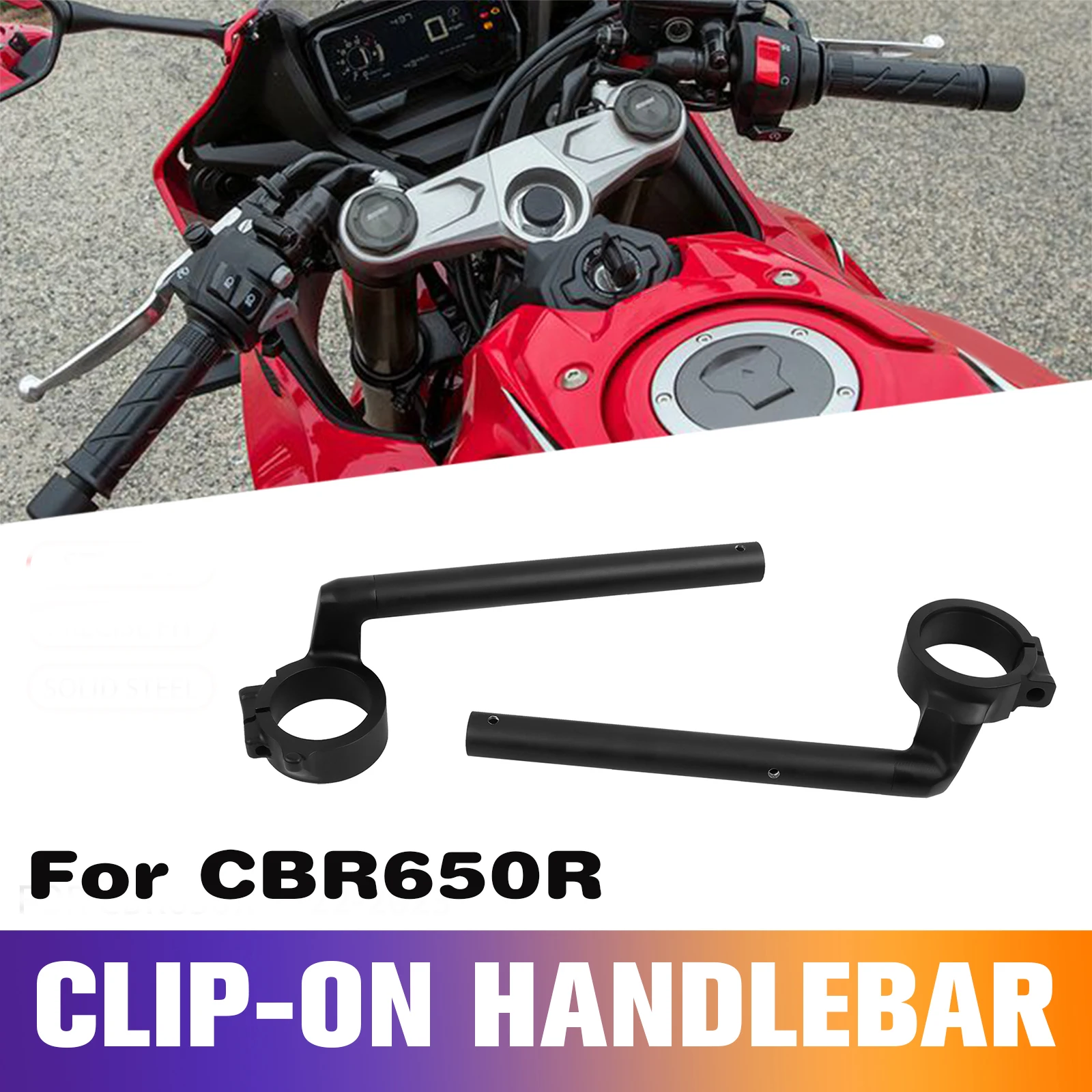 For Honda CBR650R CB650R CBR650 R CBR 650 R 2019-2024 2023 Motorcycle Fork Tube Clip-On Handlebars Clip Ons Handle Bar Grips