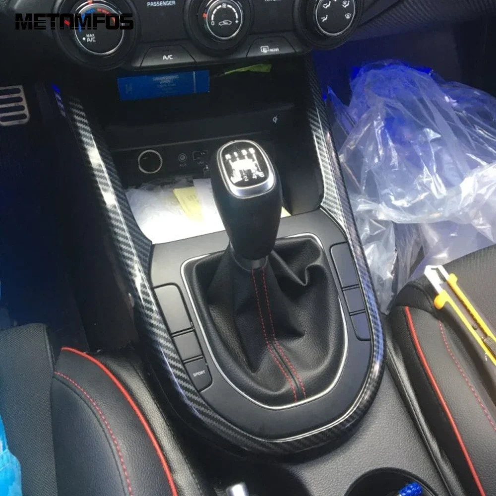 For Kia Forte Cerato 2019-2023 2024 K3 2019-2022 Carbon Fiber Gear Shift Box Cover Trim Molding Decoration Frame Car Accessories