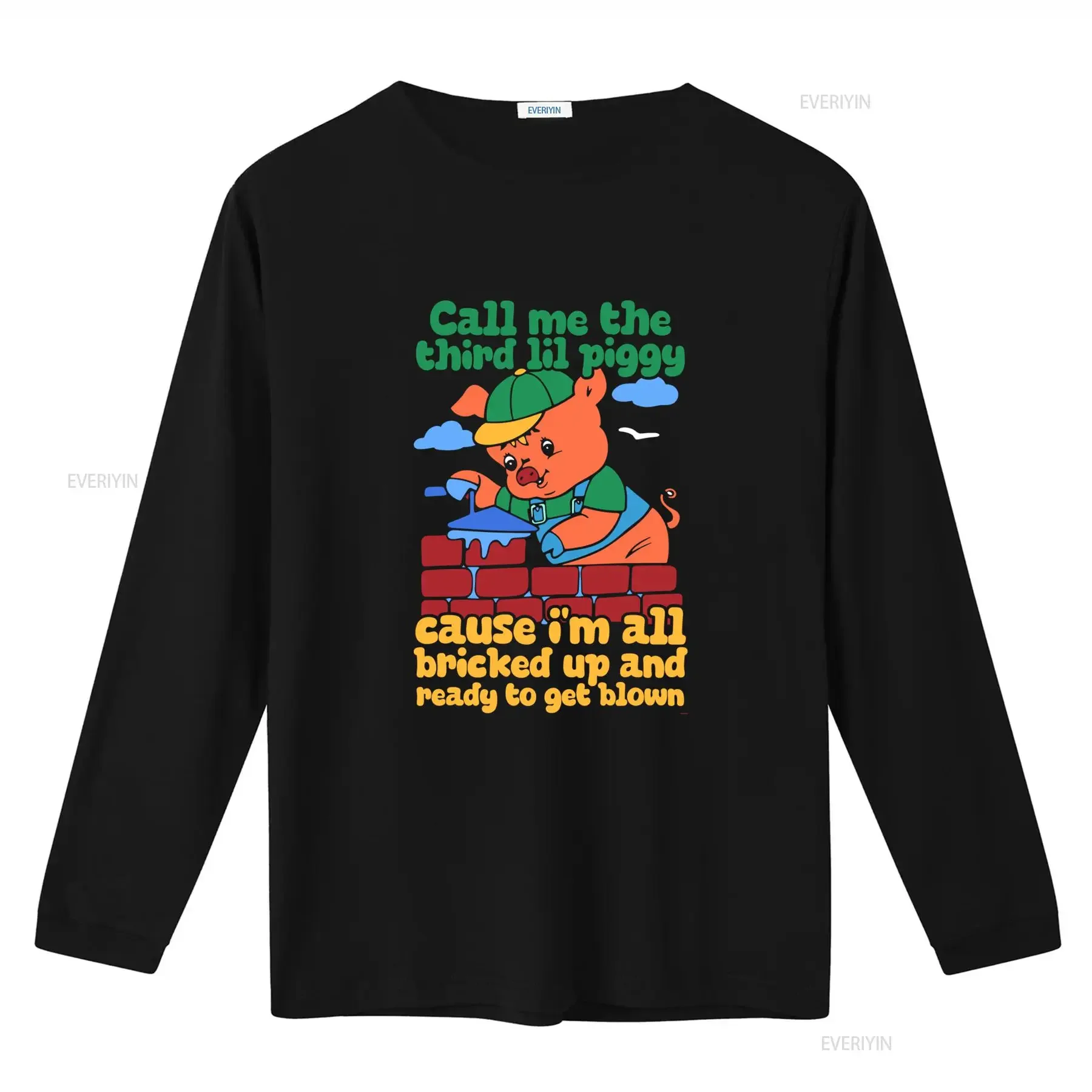 Funny Call Me The Third Lil Piggy T Shirt All Bricked Up Ready To Get Blown Design vintage Washed Top For Everyday Wear Stylish