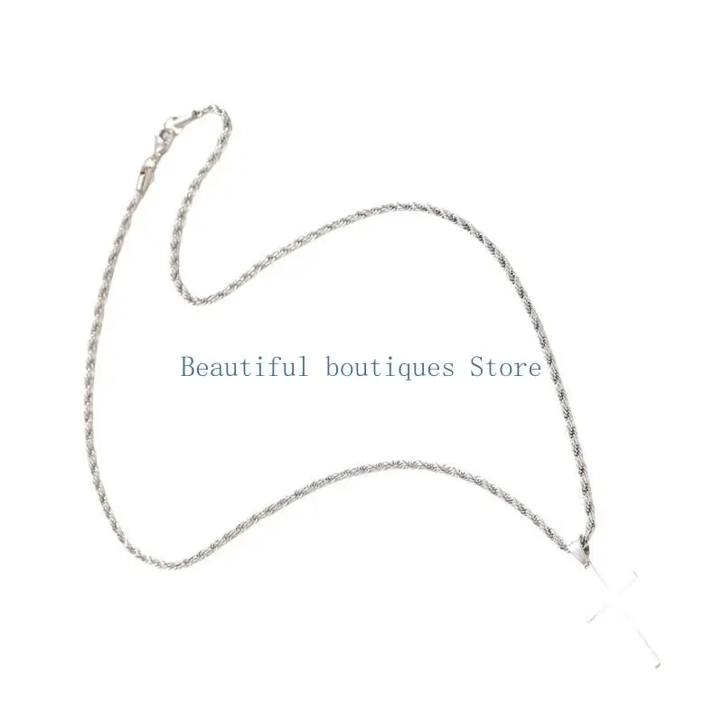 U4LF قلادة صلبان أنيقة للرجال والنساء مناسبة لأي مناسبة #2