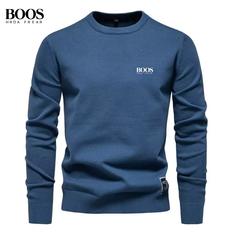 New Men's High Quality Long Sleeve Round Neck Sweater Knitted Sweater Autumn/Winter Trendy Fashion Casual Versatile T-s