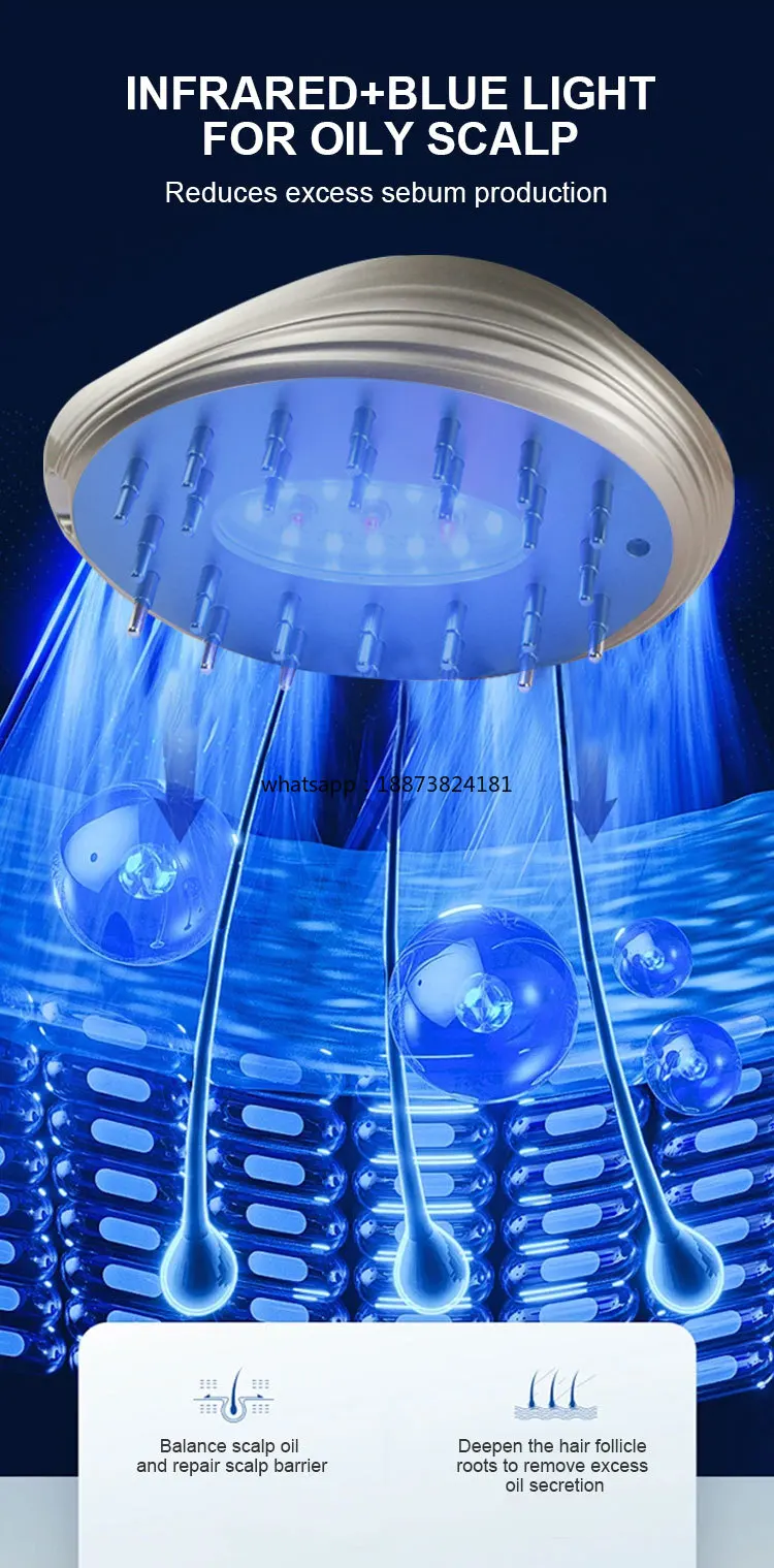 تدليك صحي لفروة الرأس لمنع تساقط الشعر LLLT led EMS IR 850nm LED علاج الشعر مشط فروة الرأس الصحي شحن سريع #1