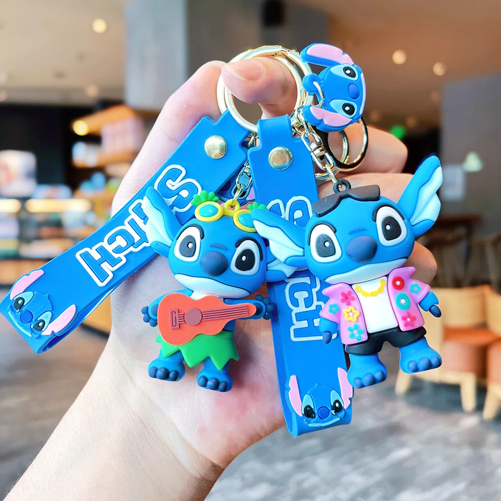 

Disney Cartoon Stitch Keychain Exquisite Figurine Three-dimensional Doll Backpack Accessories Car Accessories Children Day Gift