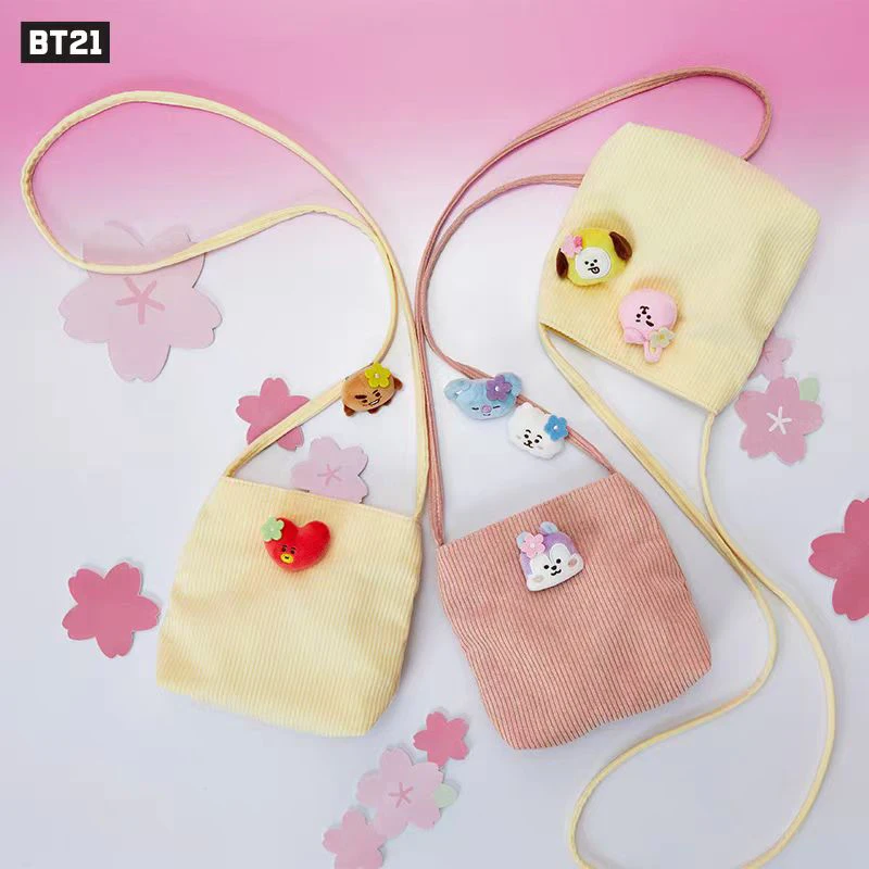 

Linefriends Bt21 SPRING DAY Series Crossbody Bag Cartoon Cute Convenient Storage Bag Size Is195x185x60mm Gift Toy Collection
