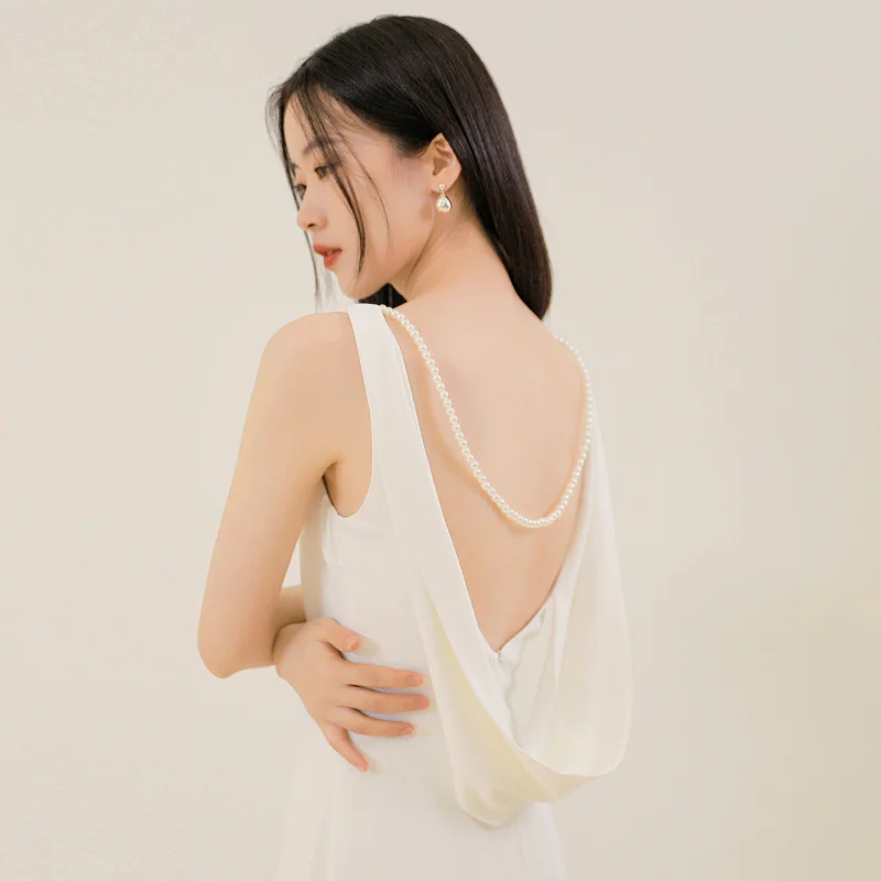 

New Forest Style Slimming Simple Travel Shoot Bride Elegant Super Fairy Dreamy Floor-Length Banquet Evening Dress