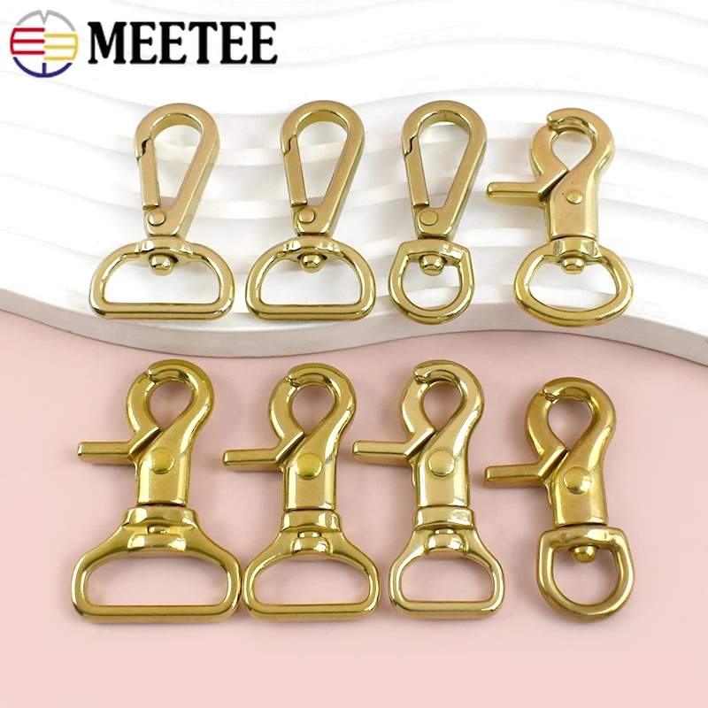 2/5/10 pezzi Meetee fibbia in metallo per tracolla girevole chiusura a moschettone in ottone grilletto fibbie a scatto tessitura collegare gancio accessori fai da te