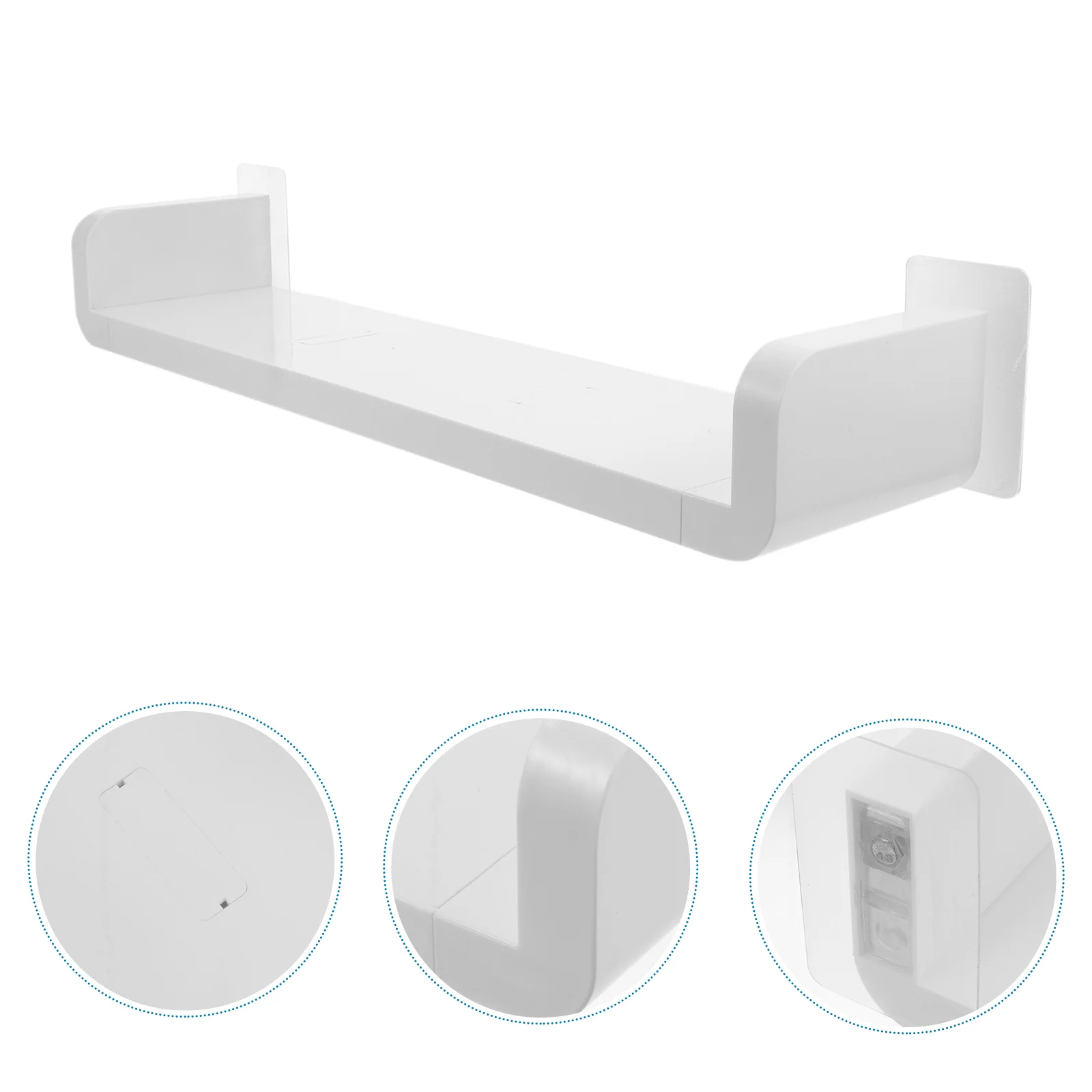 Household Bathroom Storage Rack Shelves Shape Wall Shelf Plastic Shower for Tile Punch-free