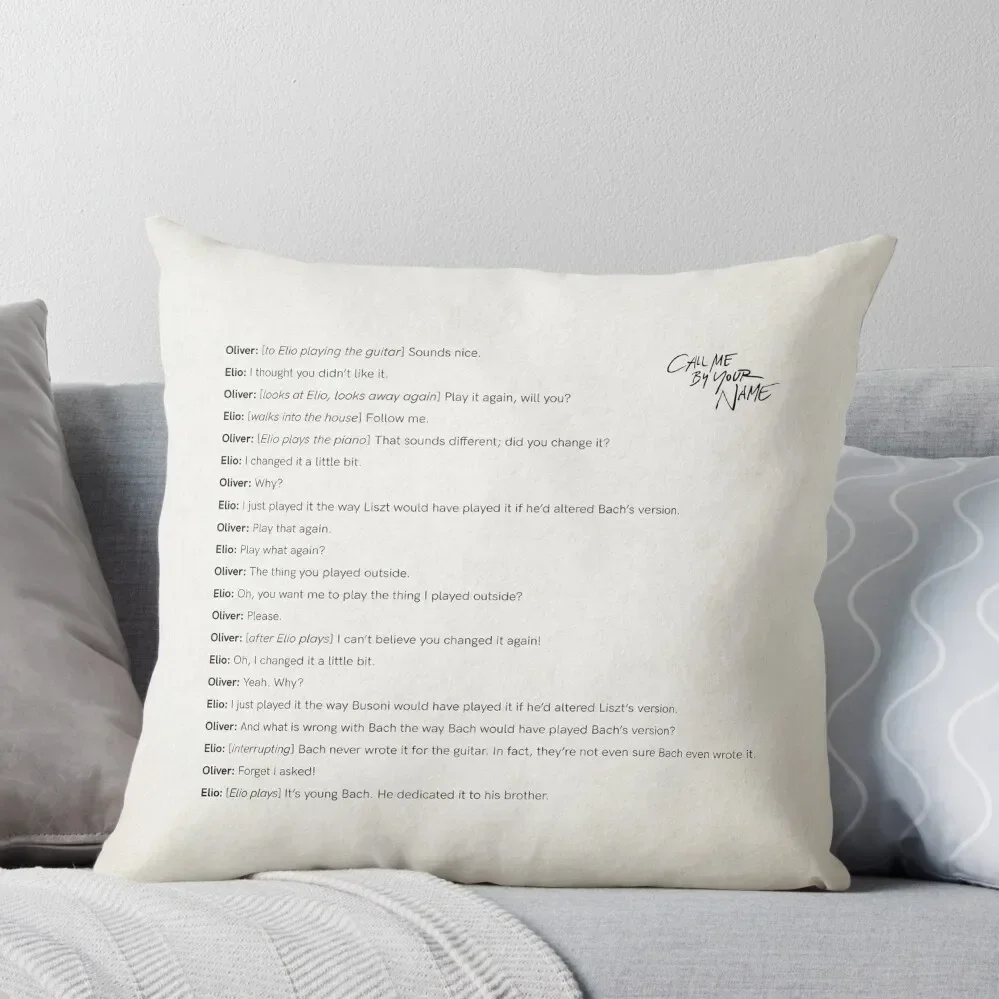 Call Me by Your Name, scene Throw Pillow Luxury Sofa Cushions Sofa Cushions Covers Pillow