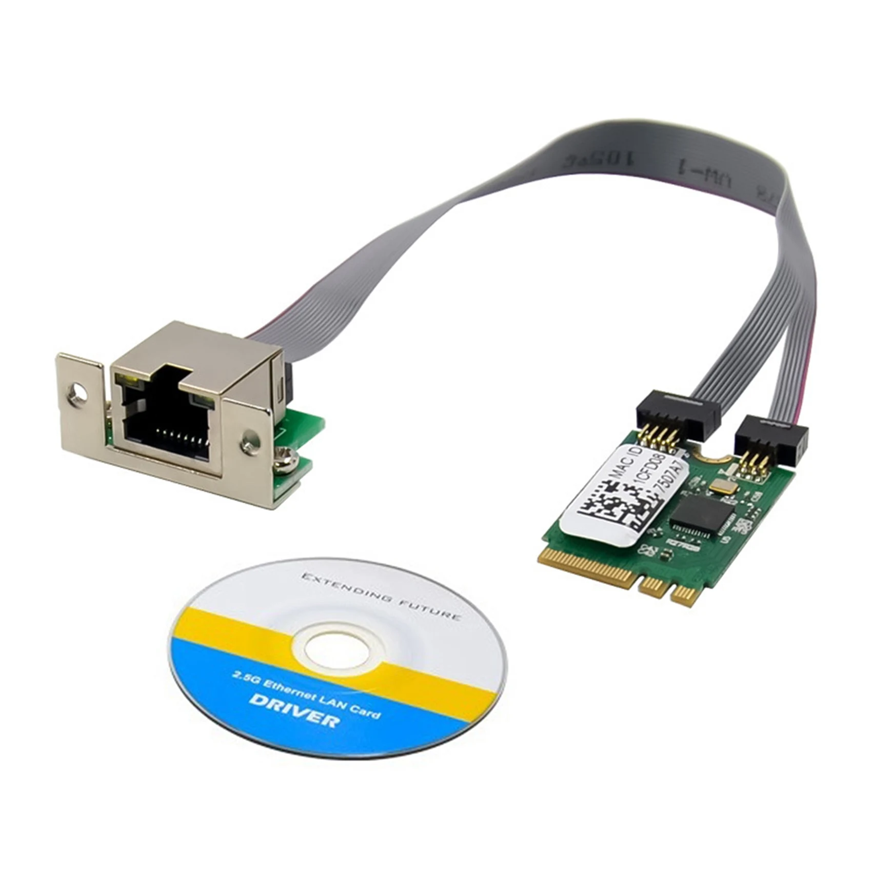 Adaptador de rede PCI Express, Placa LAN Ethernet, Controle Industrial, PCI Express, M.2 A, E KEY, 2.5G, RTL8125B