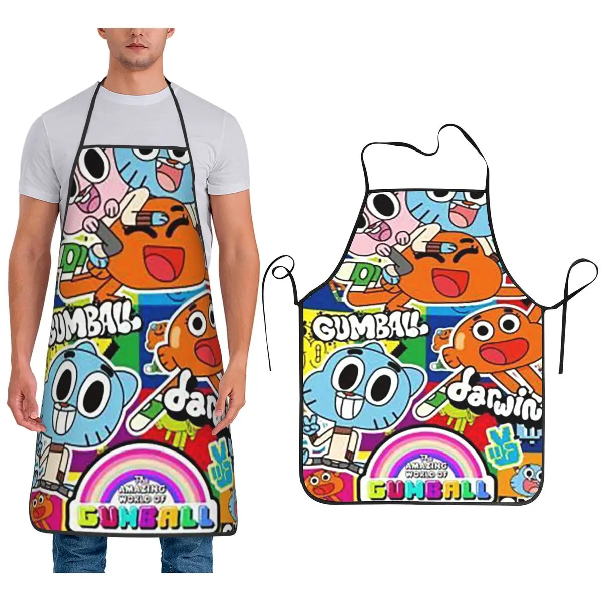 

Фартук The Amazing World Of Gumball для шеф-повара, кулинарии, кухни, нагрудник без рукавов, кухонный сарафан для уборки для женщин и мужчин, живопись