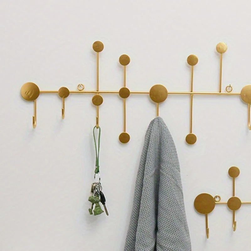 Punch-Free Decorative Dressing Room Coat Rack Hook Entrance Key Rack Storage Entrance Wall Mount-A84M