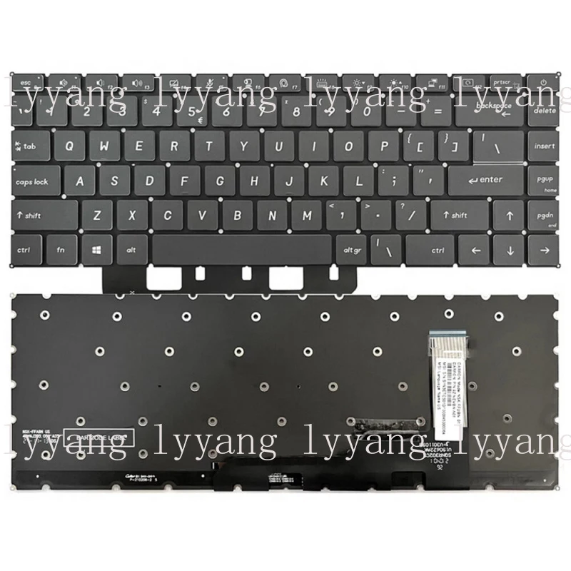 f  For MSI MS-16S3 MS-1551 MS-14C1 MS-14C2 Laptop Backlit Keyboard Replacement Gray