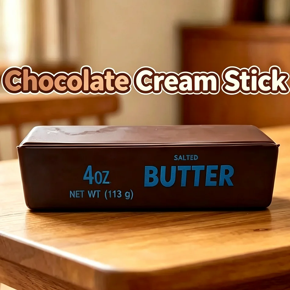 Elastic Chocolate Butter Stick Squishy Fidget Toy, Soft Touch Squeeze Toy, Funny Prank Toy for Anxiety & Stress Relief