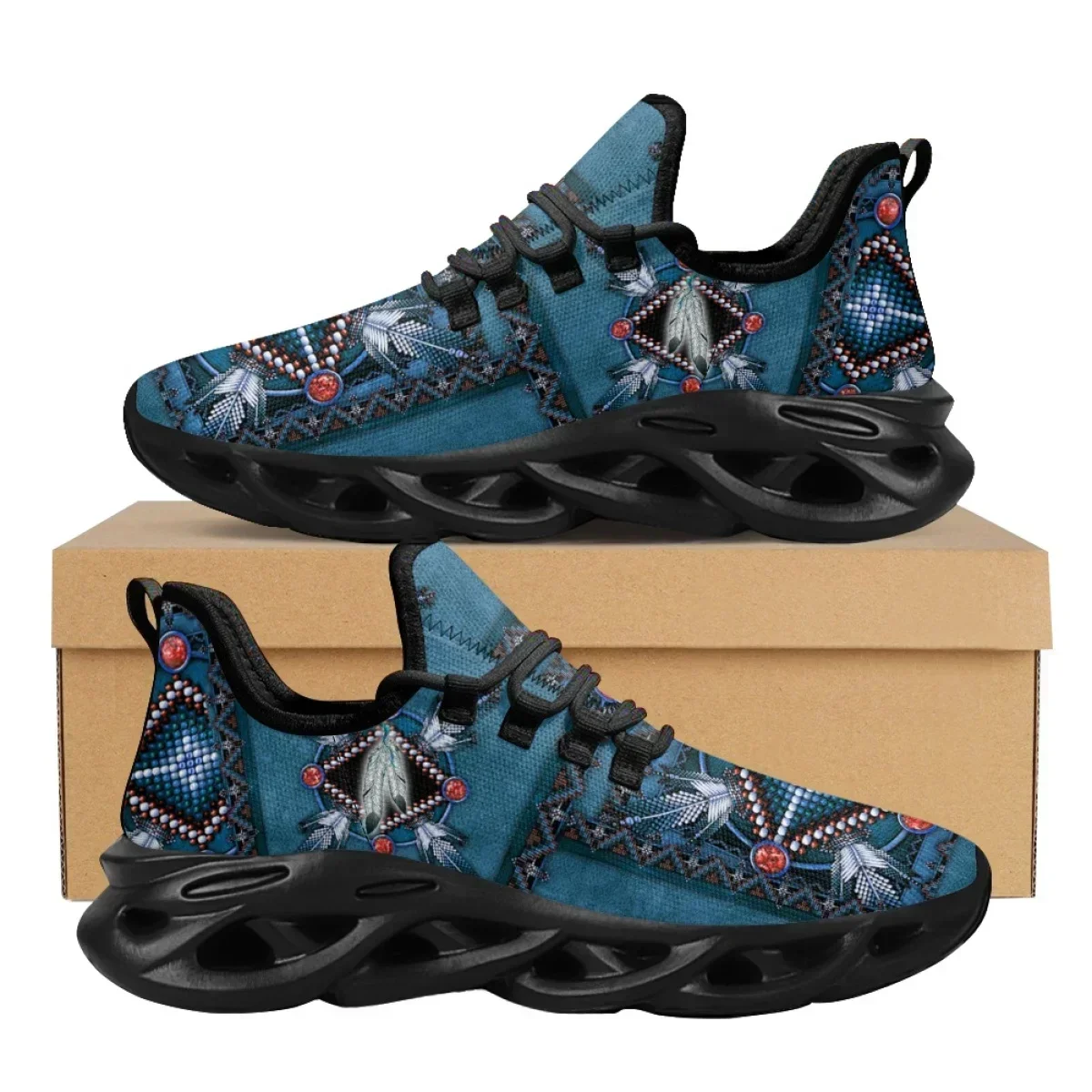 

Женские кроссовки с африканским этническим узором, сетчатые, на платформе, с удобной шнуровкой, легкие спортивные туфли для женщин