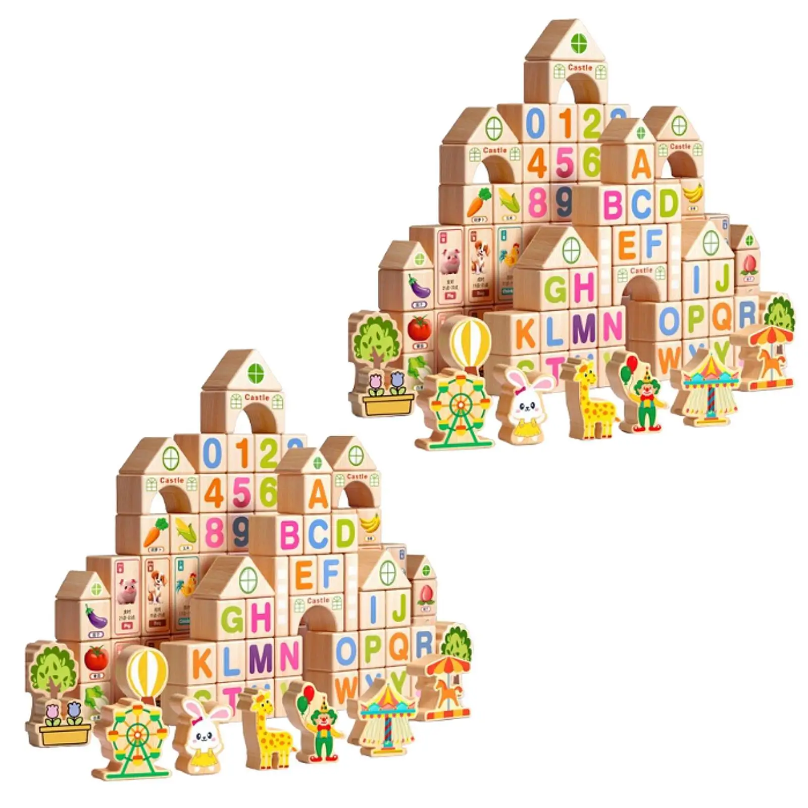 100 pçs blocos de construção de madeira brinquedos de desenvolvimento diy motores finos habilidades aprendizagem brinquedos sensoriais brinquedos educativos presentes para crianças