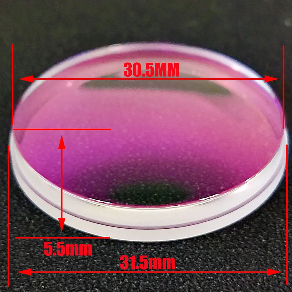 مزدوج قبة المعدنية كريستال صعدت استبدال زجاج ساعة ، قطع غيار وزارة الدفاع ، SKX007 ، SKX007 ، SKX009 ، SKX011 ، SKX171 ، SKX175 ، 31.5x5.5mm