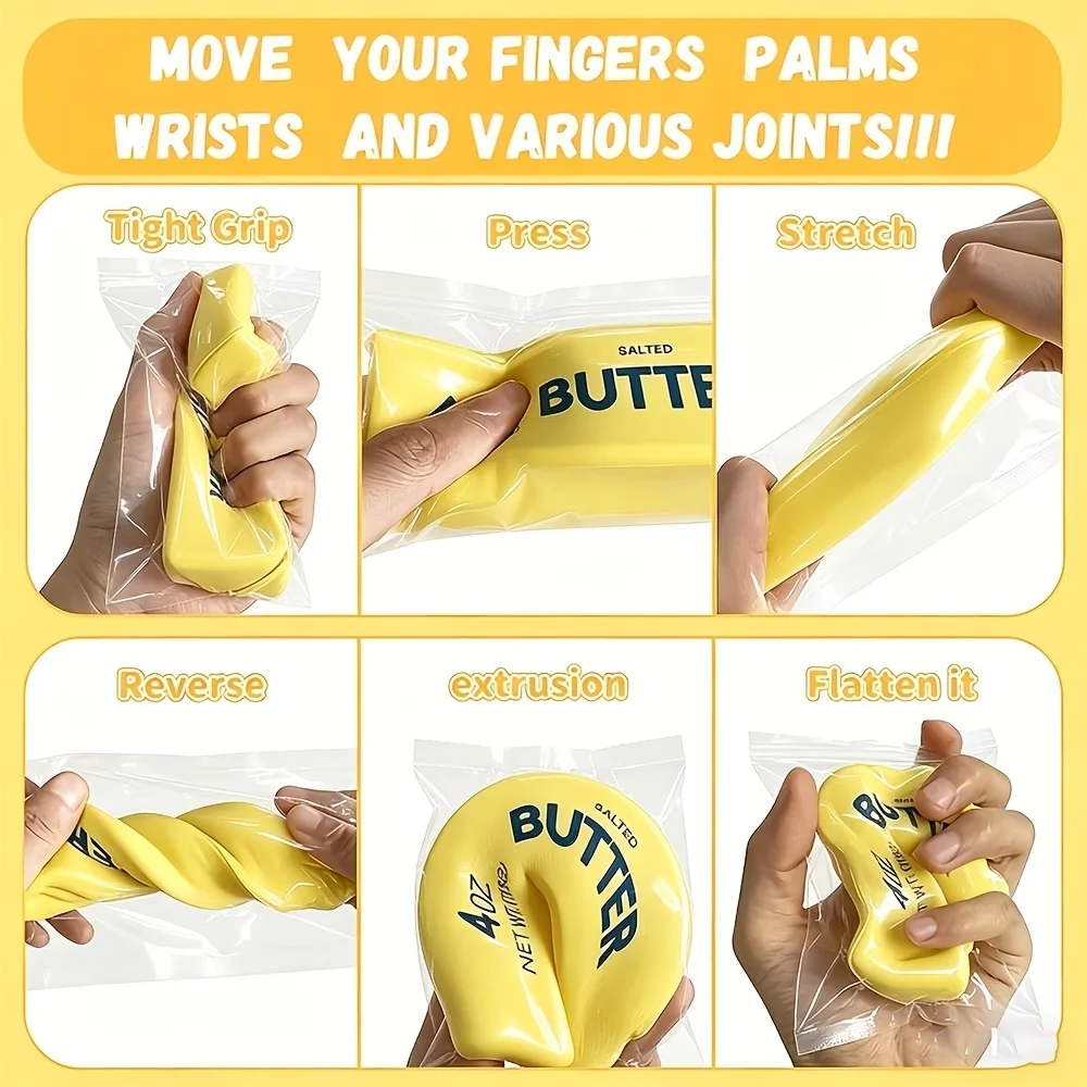 1/2 Set of Slow Rebound Simulated Butter Stick Pressing Toy, Soft and Non-toxic Material Desktop Decoration