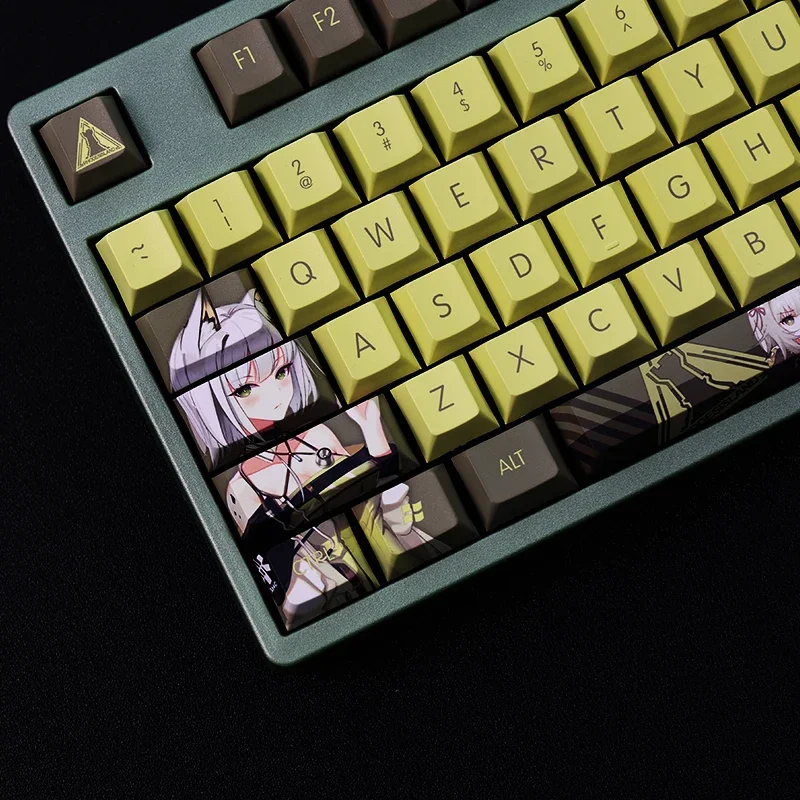 Kaltsit 108 Keycap Arknights PBT DYE Sublimation Cherry Profile MX Cross Axis Switch Otaku Key Cover for Mechanical Keyboard