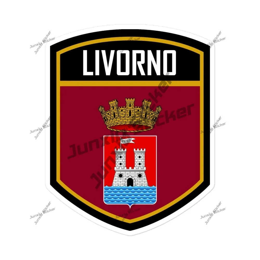 

City Of Livorno Italy Flag Emblem Stickers Rearview Mirror Windshield Scratches Decoration Pvc Boat Accessories Style For Car