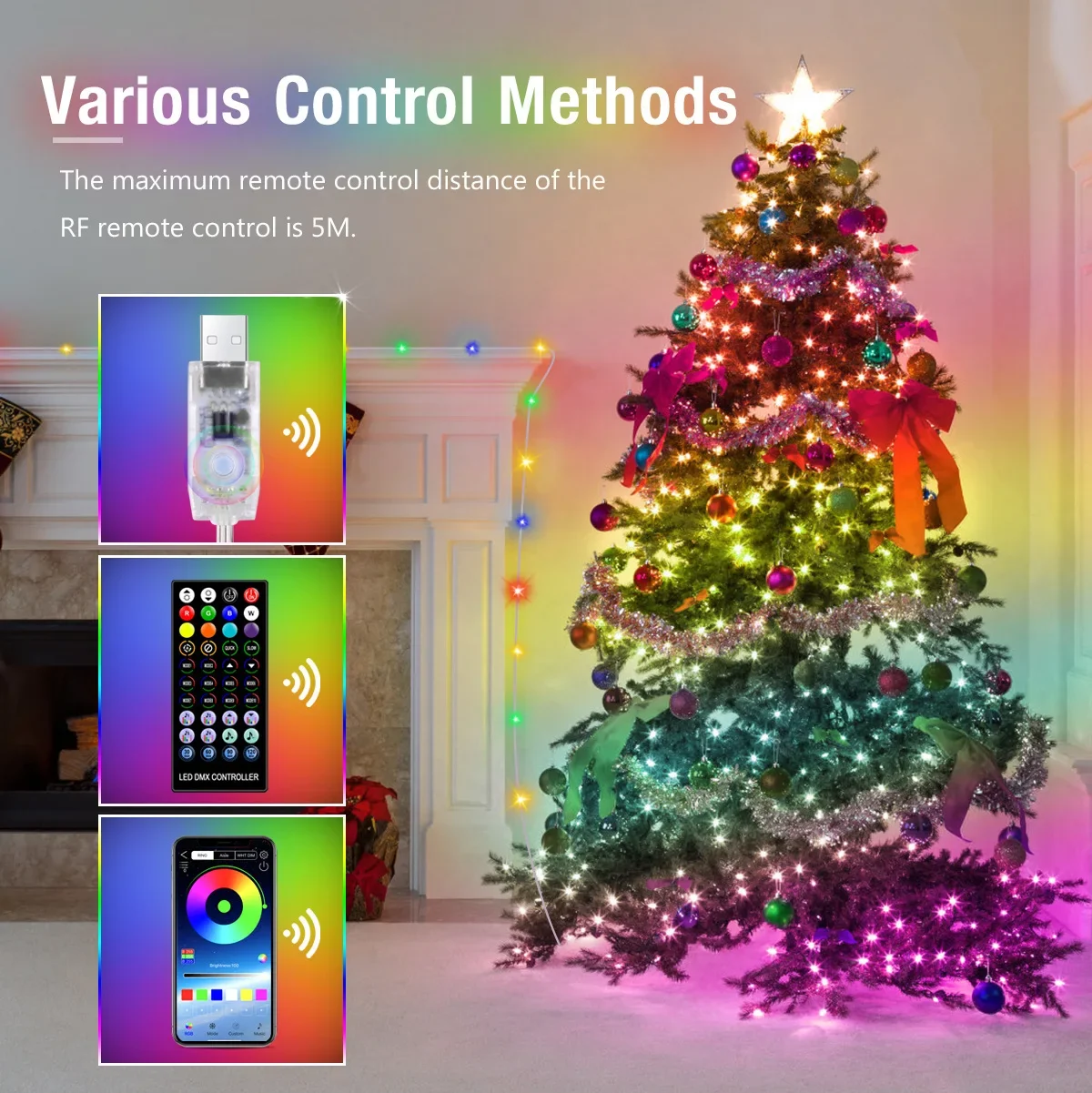 20M Smart LED guirlandes lumineuses APP contrôle arbre de noël lumières fée guirlande lampe pour noël Navidad maison chambre décoration extérieure