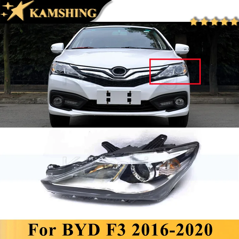 

Kamshing Car Front Bumper Headlight For BYD F3 2016-2020 Head Light Head Lamp Auto Light Headlamp Car Light