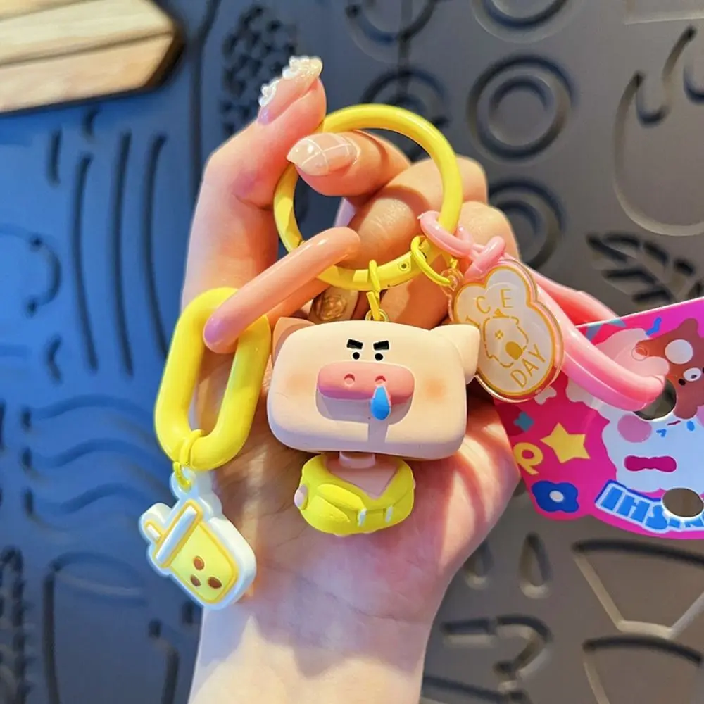 

Personality Exquisite Animal Key Chain Rabbit Car Pendant Little Cute Keyring Keychains Resin Cartoon Doll Pendant Gifts