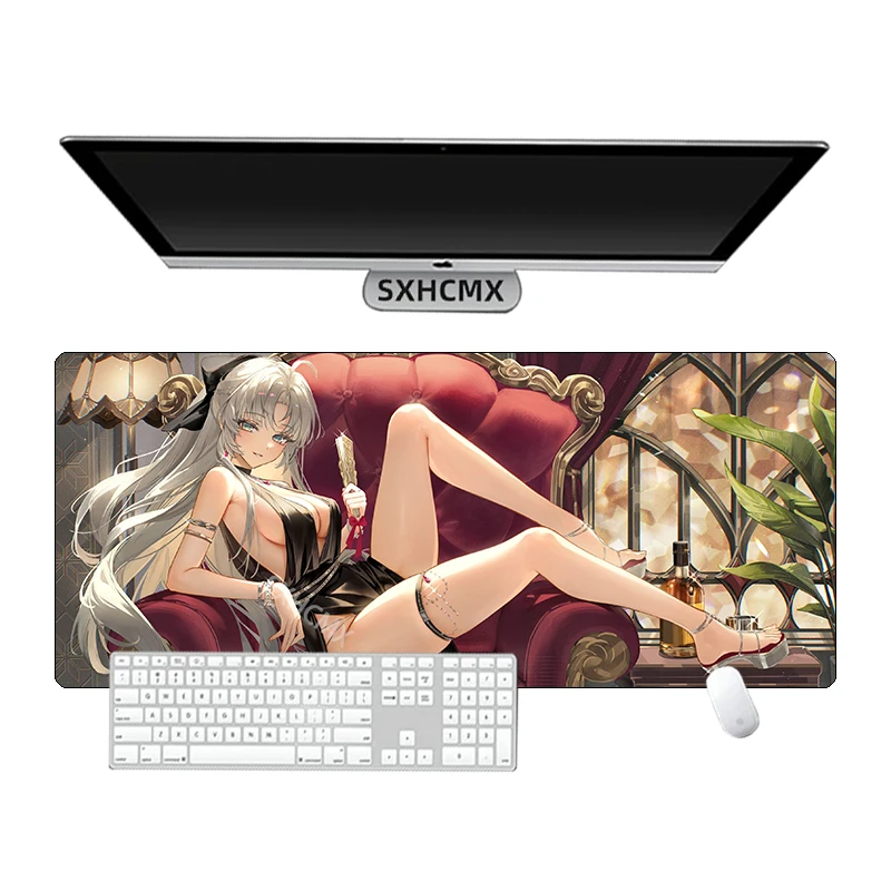 Carlotta Wuthering Waves Rubber Mouse Pad Game Laptop Play Mat Extra Large Kawaii Anime Non-slip Mouse Pad PC Gaming Accessories