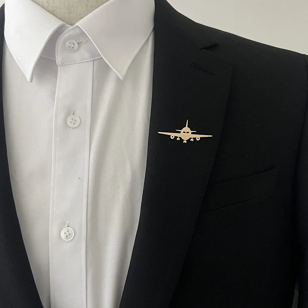 Broche personalizado de acero inoxidable para aviones de pasajeros, helicópteros y aviones como regalo para papá.