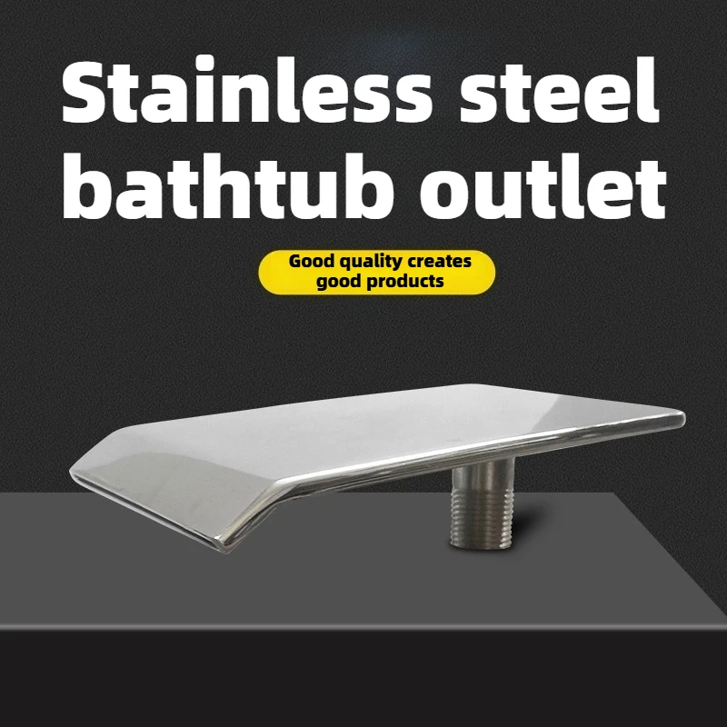 

6-point wide flat stainless steel waterfall water spout duckbill bathtub hot spring water outlet hot and cold water faucet