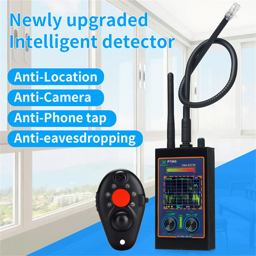 Profession Detector Wireless RF Signal Finder Bug Anti Tracking Strong Magnetic Detect GSM Audio GPS IR Camera Detection Scanner